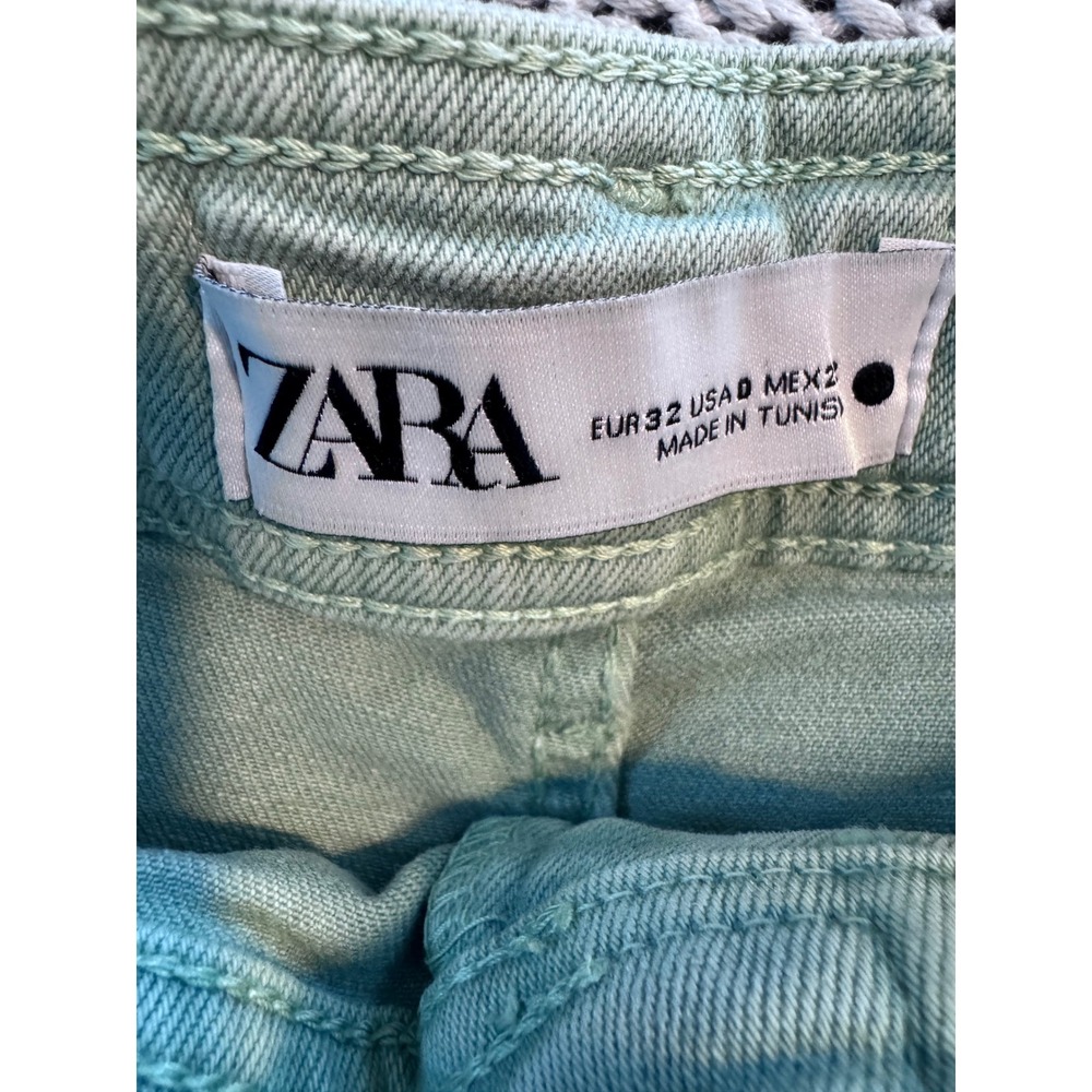 Zara The Marine Straight‎ JeansWomen's Size 0 Green - Picture 4 of 4